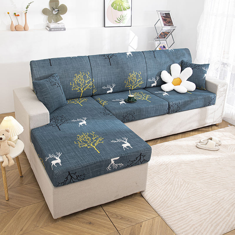 New Ice Silk Cool Feeling Printed Sofa Hat Furniture Living Room Polyester Jacquard Sofa Cover in Many Colors Sofa Slipcover
