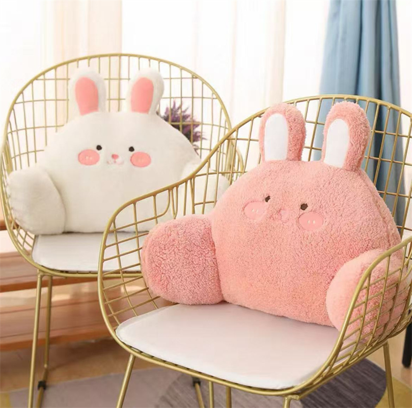 Ultra-Soft Bunny Hug Pillow for Lumbar Support with W-Shaped Base