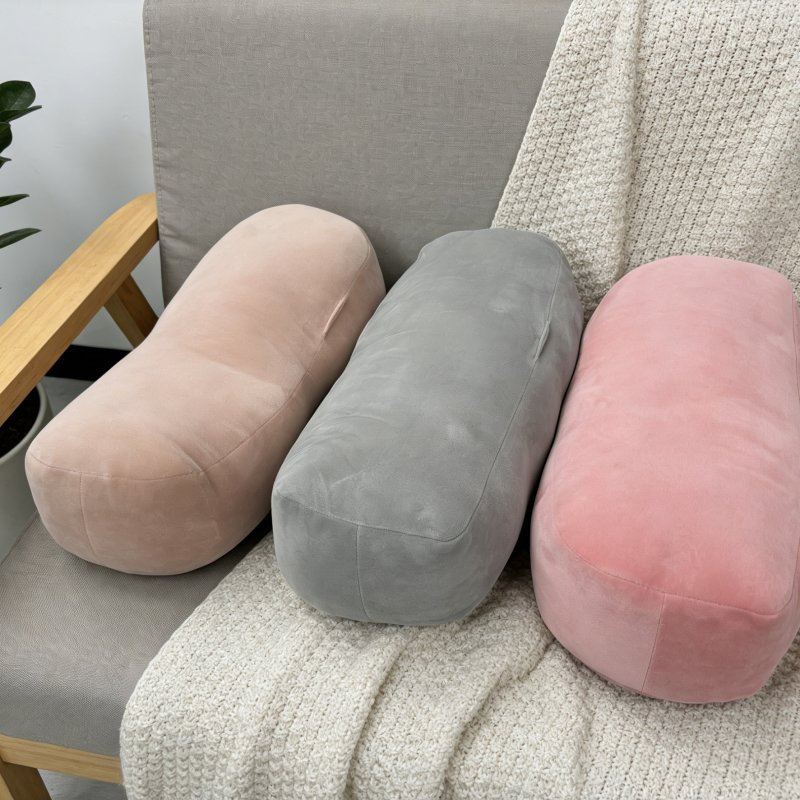 Factory Direct Customizable Peanut Shape Velvet Lumbar Support Pillow, Multi Colors Available