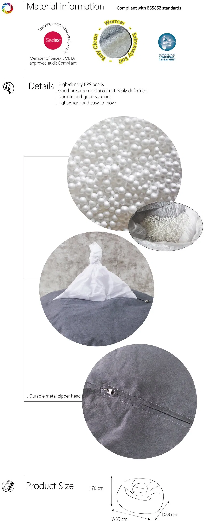 Soft Beanbag Simple Modern Lazy Bedroom Linen Chair