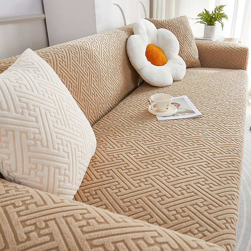 Four Season Elastic Sofa Cover with Geometric Patterns for Home Office Use