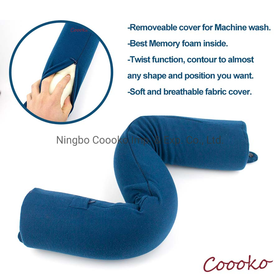 Twist Memory Foam Travel Pillow for Neck Chin Lumbar Leg Support