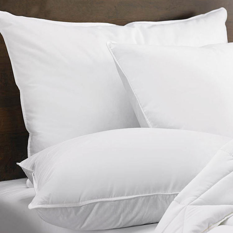 Bedding Down Goose Feather Pillow Bed Hotel Travel Cushion Pillowcase Standard Neck Head Pillow