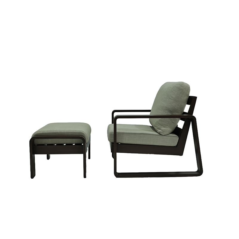 Modern Customized Luxury Outdoor Garden Home Balcony Patio Furniture Leisure Aluminum Chair with Ottomans