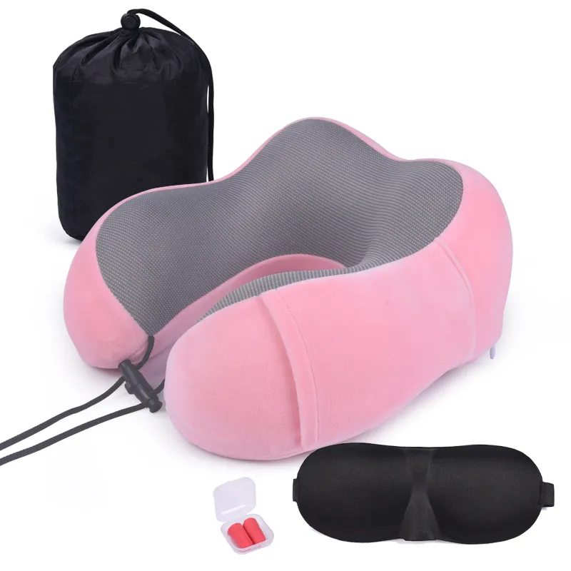 Memory Foam Travel Neck Pillow Set Details