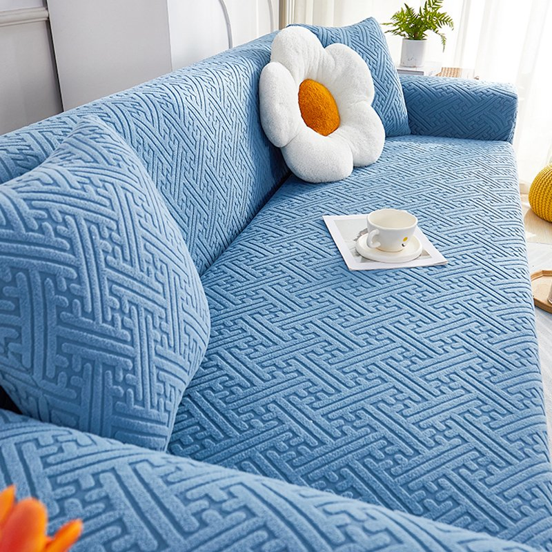 Four Season Elastic Sofa Cover with Geometric Patterns for Home Office Use