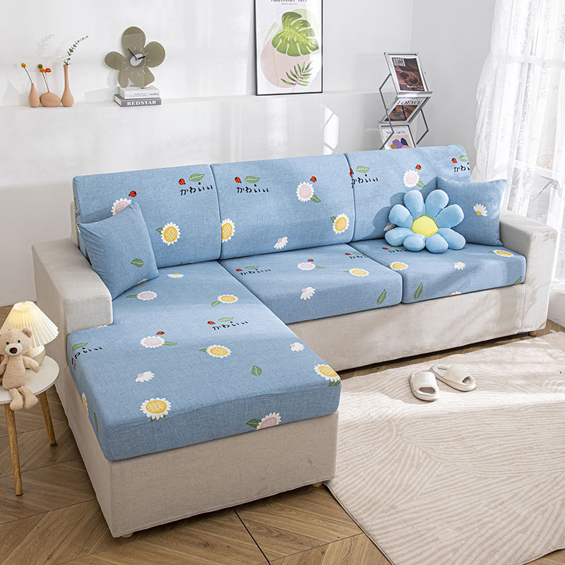 New Ice Silk Cool Feeling Printed Sofa Hat Furniture Living Room Polyester Jacquard Sofa Cover in Many Colors Sofa Slipcover