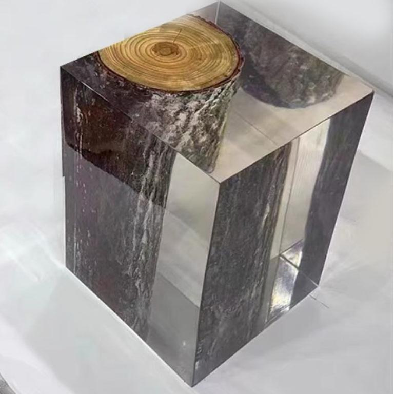 Home Decoration Adjustable Petal Creative Dressing Stool Transparent Resin Backrest Armchair