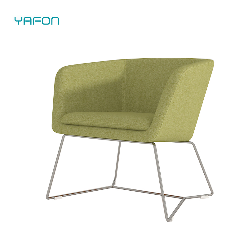 Minimal Design Armchair with Metal Legs for Reception