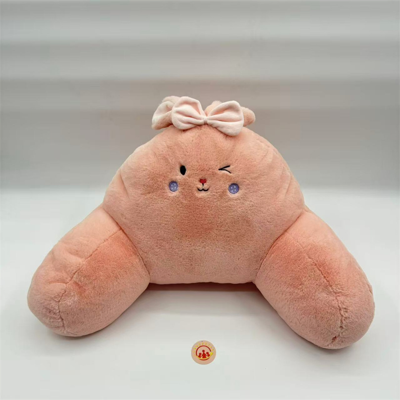 Ultra-Soft Bunny Hug Pillow for Lumbar Support with W-Shaped Base