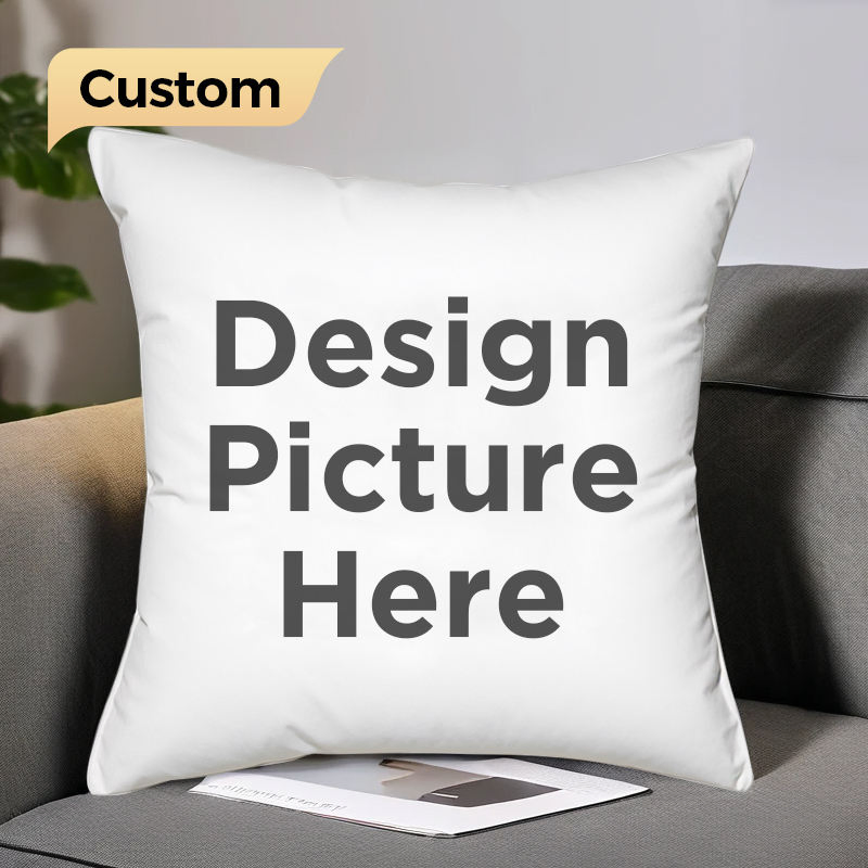Custom Logo Digital Printing Pillowcase Case Cover Personalized Throw Cushion Pillow for Sofa Bed Travel Decorative