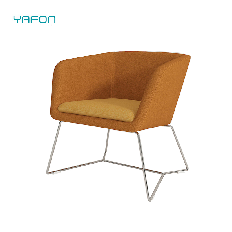 Minimal Design Armchair with Metal Legs for Reception