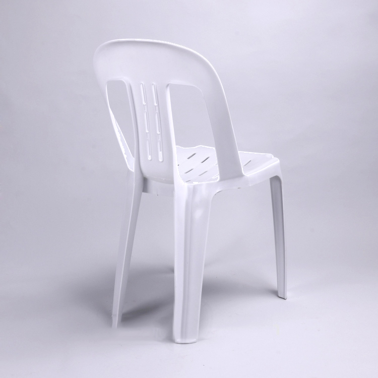 Outdoor Garden Beach Use Stackable Plastic White PP Armless Arm Chairs