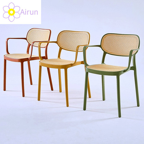 New Design Comfortable Stackable Yellow Plastic Dining Armchair
