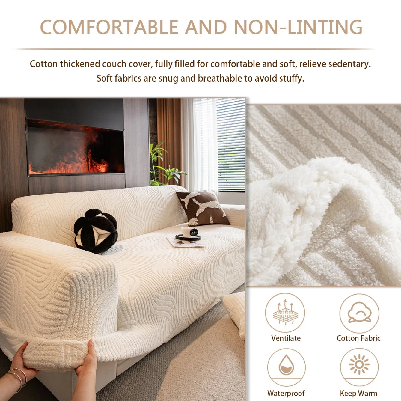 Trendy Elastic Sofa Cover: Stylish, Dustproof Protection for Your Furniture