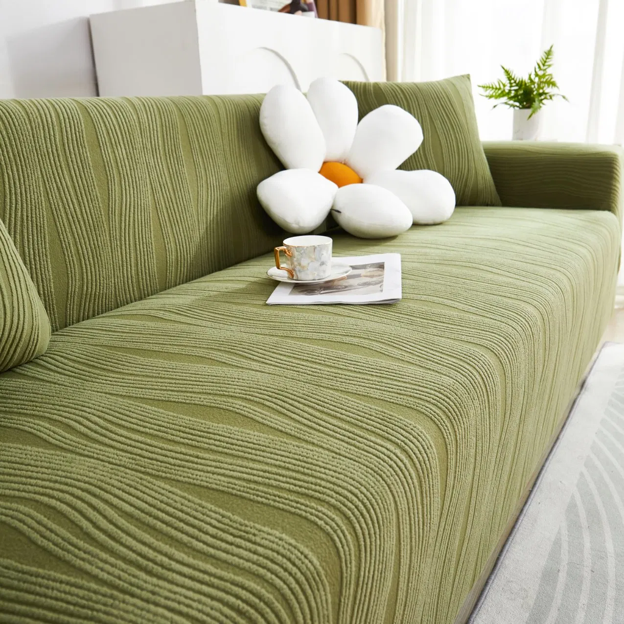 Popular Jacquard Velvet All Season Universal Dustproof All Inclusive Integrated Anti Cat Scratch Sofa Cover