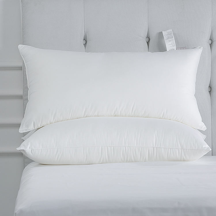 Bedding Down Goose Feather Pillow Bed Hotel Travel Cushion Pillowcase Standard Neck Head Pillow