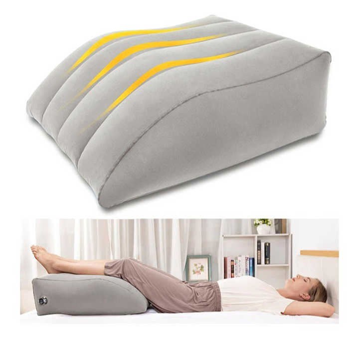 Inflatable Leg Elevation Pillow - Portable Wedge for Swelling &amp; Sleeping