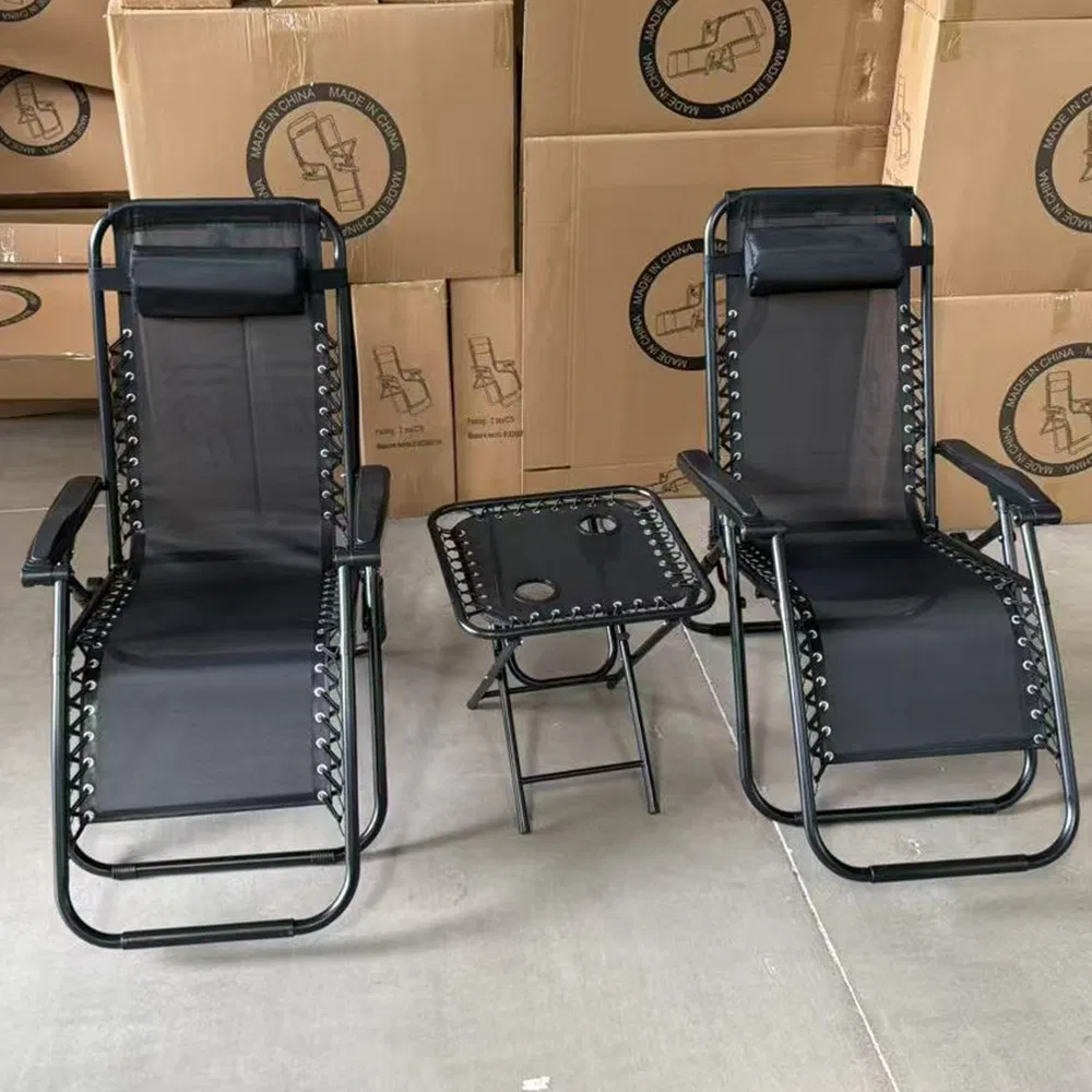Zero Gravity Lounge Chairs Set 3 Pieces Patio Lawn Recliner Set for Outdoor Garden Camp Travel