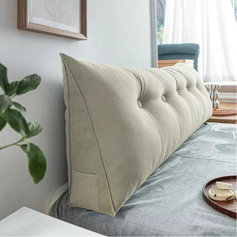 Ergonomic Triangle Wedge Back Pillow for Adults and Kids Sitting Comfortably in Bed
