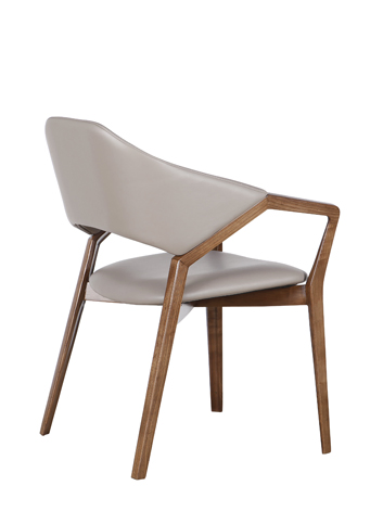 Comfortable Famliy Modern Designer Hot Sale Diningroom Walnut PVC Arm Chairs