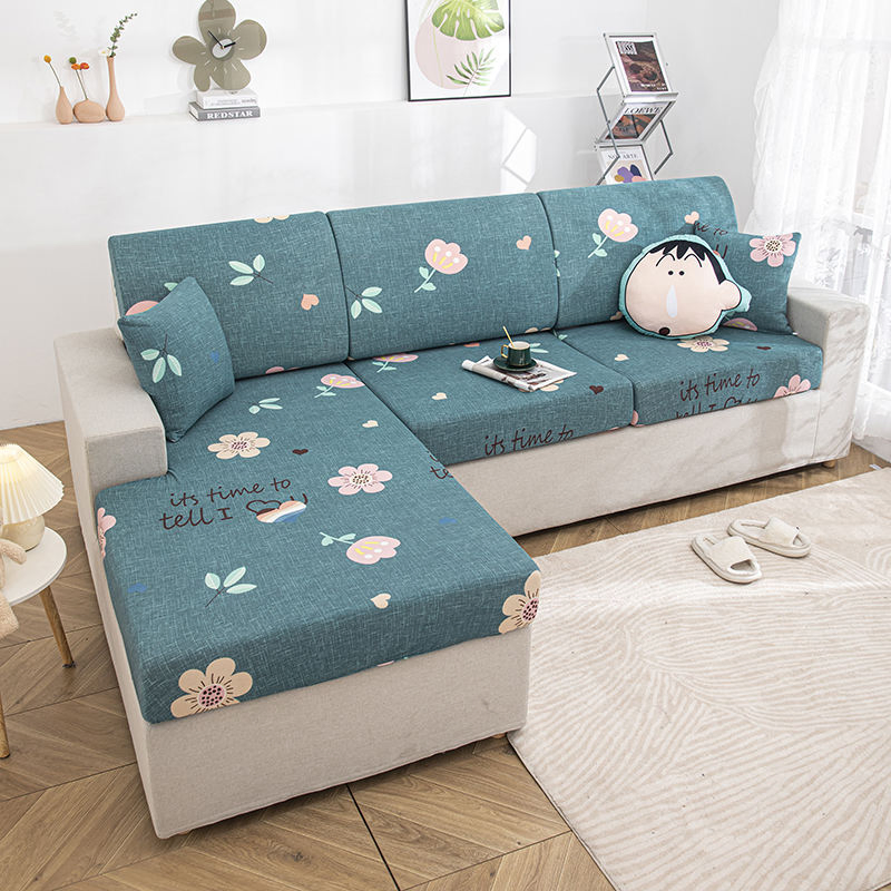 New Ice Silk Cool Feeling Printed Sofa Hat Furniture Living Room Polyester Jacquard Sofa Cover in Many Colors Sofa Slipcover