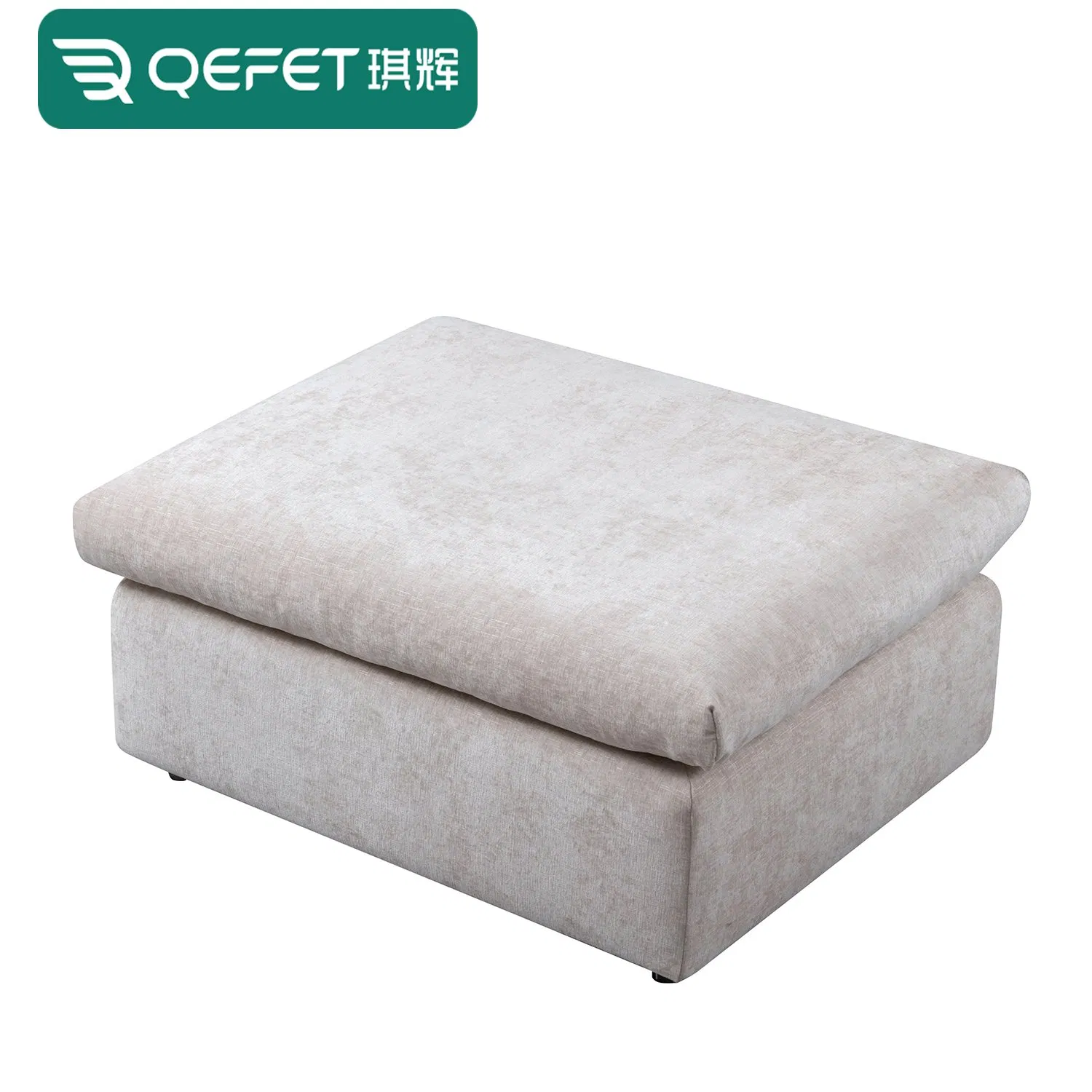 Italian Furniture Chenille Linen Fabric Modular Sofa Set Footrest Ottoman