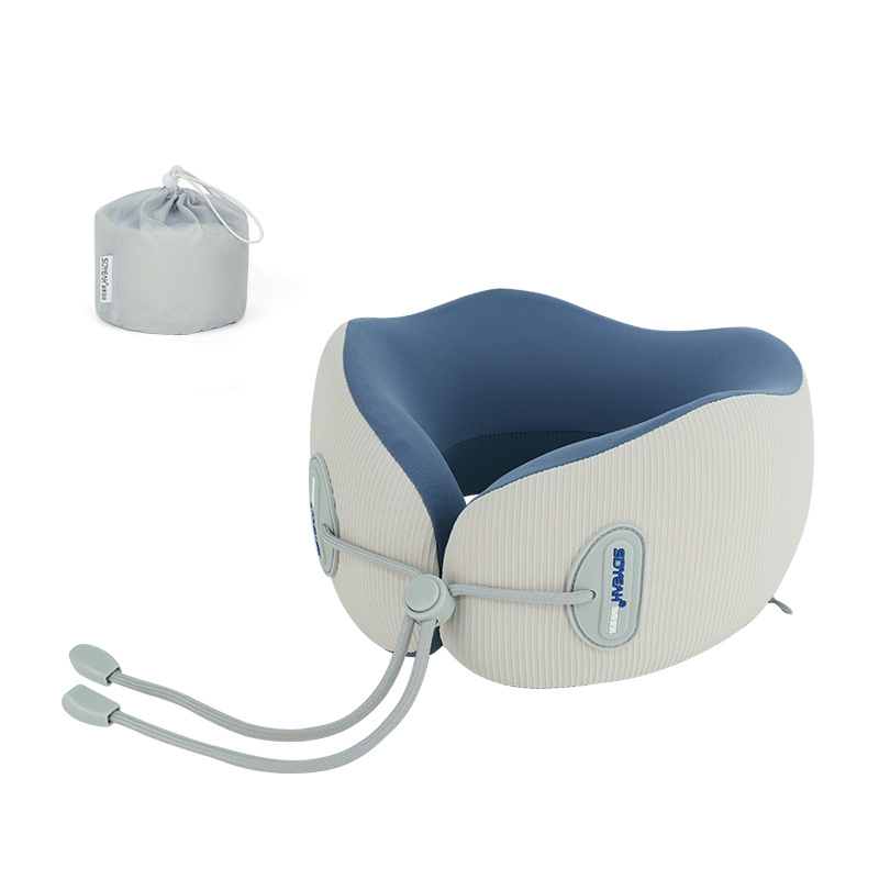 Portable Neck Pillow Upgraded Travel Neck Pillow for Airplane 100% Pure Memory Foam Travel Pillow for Flight Headrest Sleep