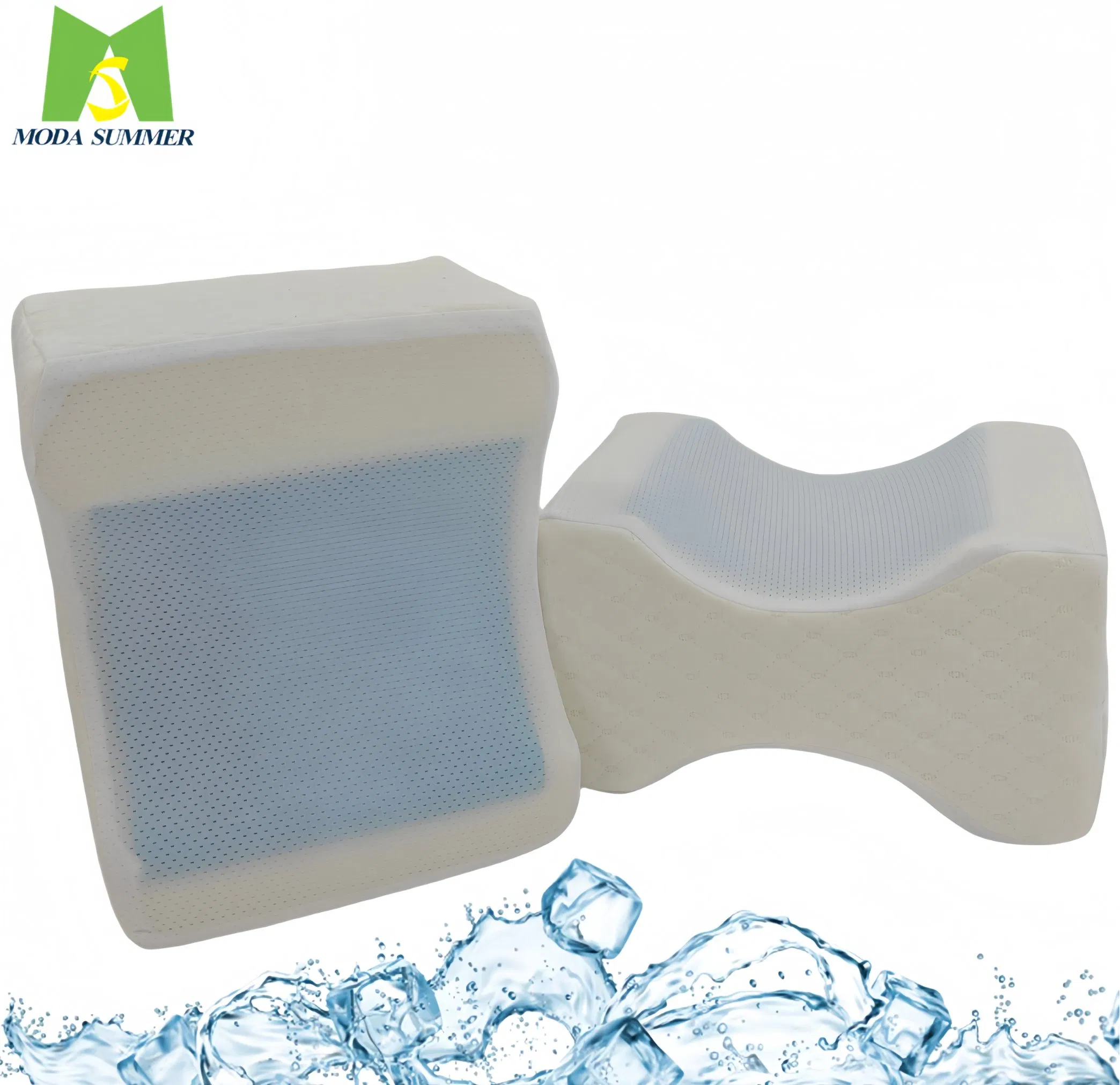 Customized Logo 100% Memory Foam Gel Knee Wedge Cushion Pillow with Adjustable Removable Strap Leg Pillow for Sleeping