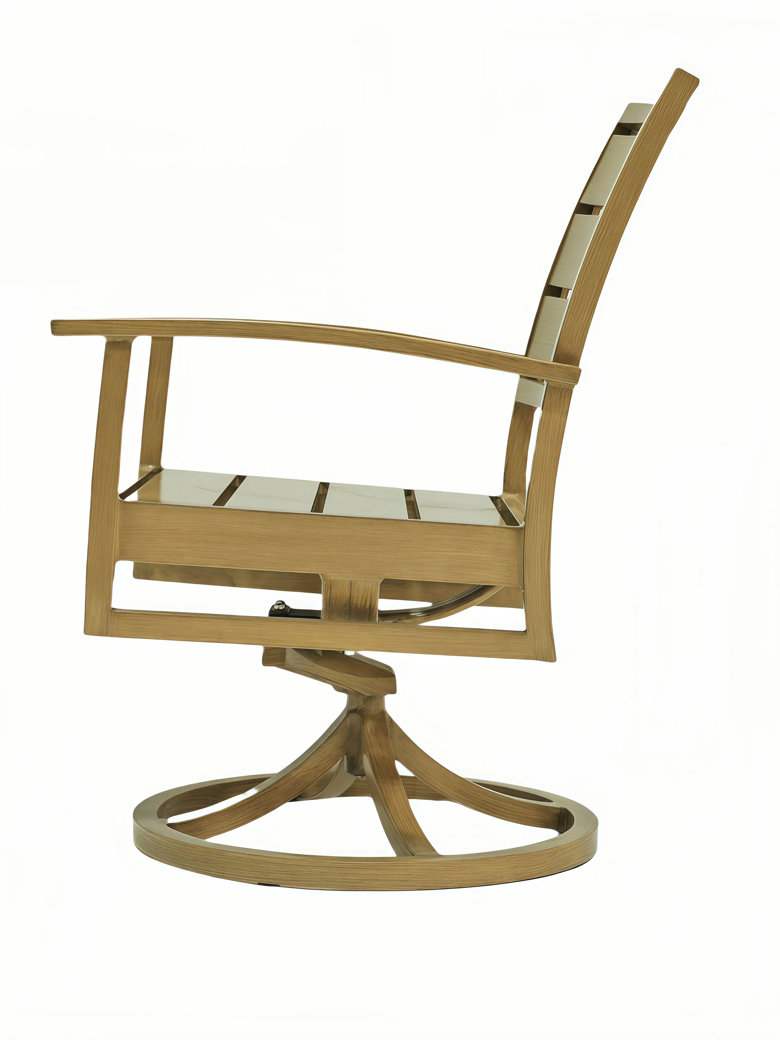 Contemporary Aluminum Outdoor Swivel Arm Chair for Stylish Exteriors