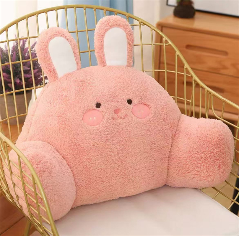 Ultra-Soft Bunny Hug Pillow for Lumbar Support with W-Shaped Base