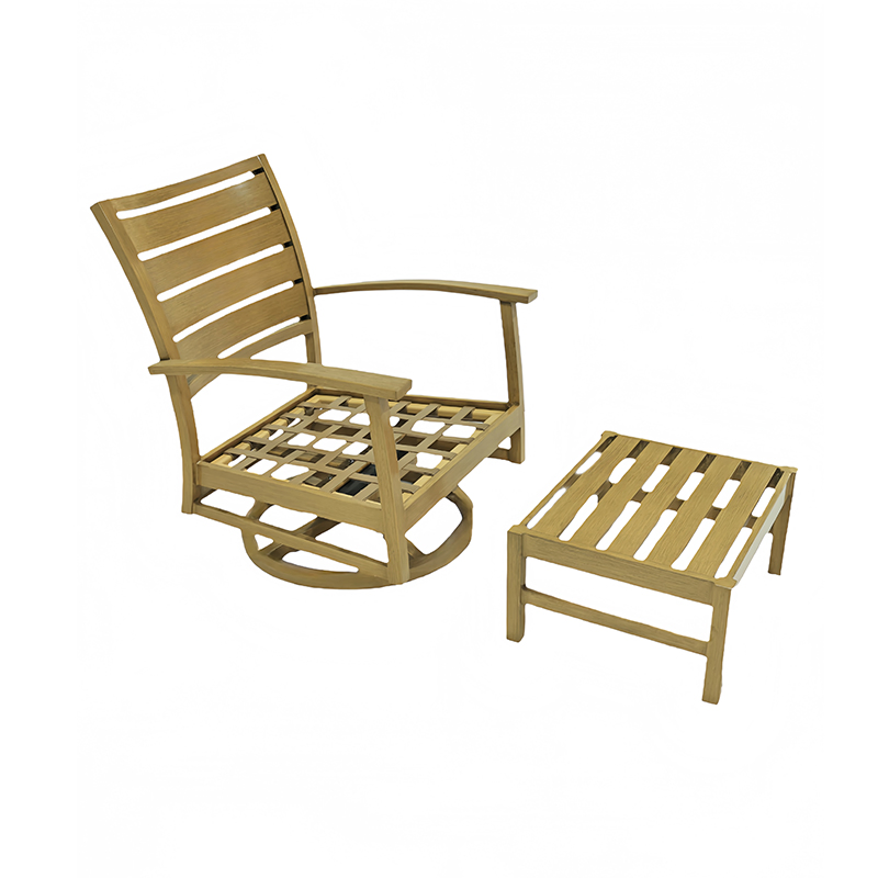 Modern Durable Aluminum Ottoman Lounge Chair for Outdoor Spaces and Relaxation