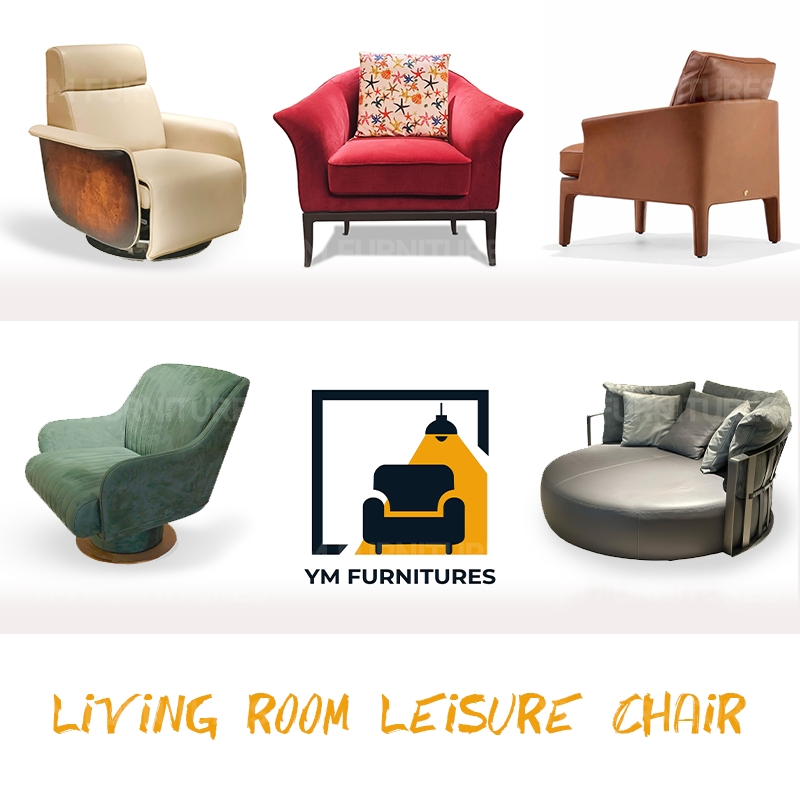 Living Room Velvet Soft Single Recliner Sofa Rotating Leisure Chaise Comfort Lounge Chair