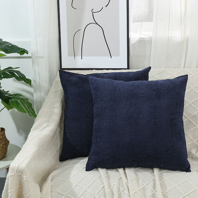 Langyu Fresh and Elegant Style Seat Chenille Lumbar Support Solid Color and Wear-Resistant Cushion or Throw Pillow for Office Car Sofa and Home Use