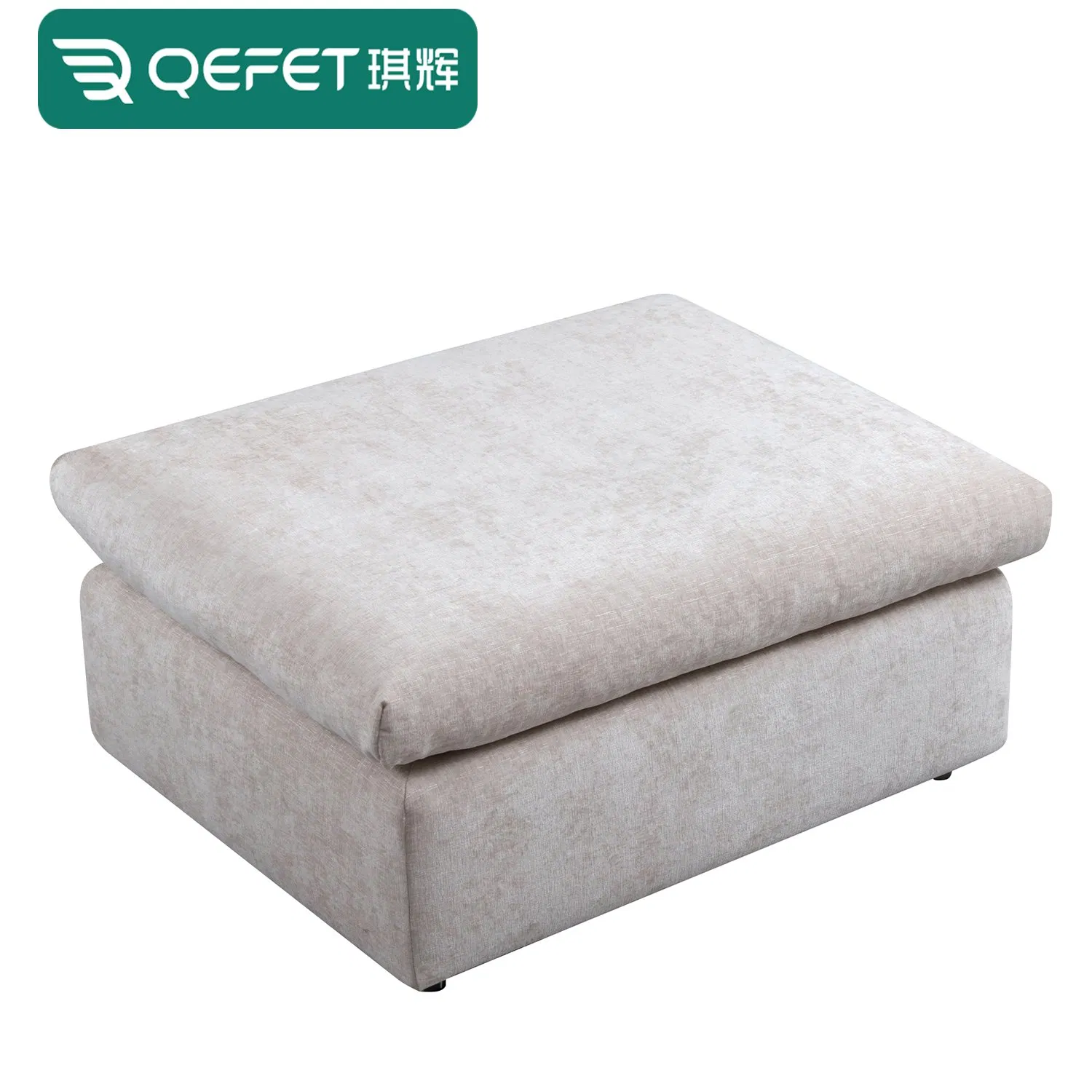 Italian Furniture Chenille Linen Fabric Modular Sofa Set Footrest Ottoman