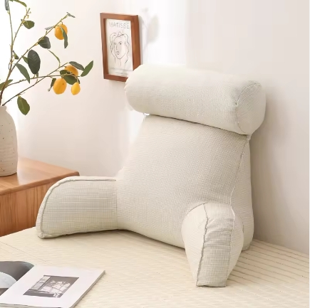 Soft and Slow-Recoverable Sofa Chair Cushion 100% Polyester Back Support Reading Lumbar Pillow with Armrest