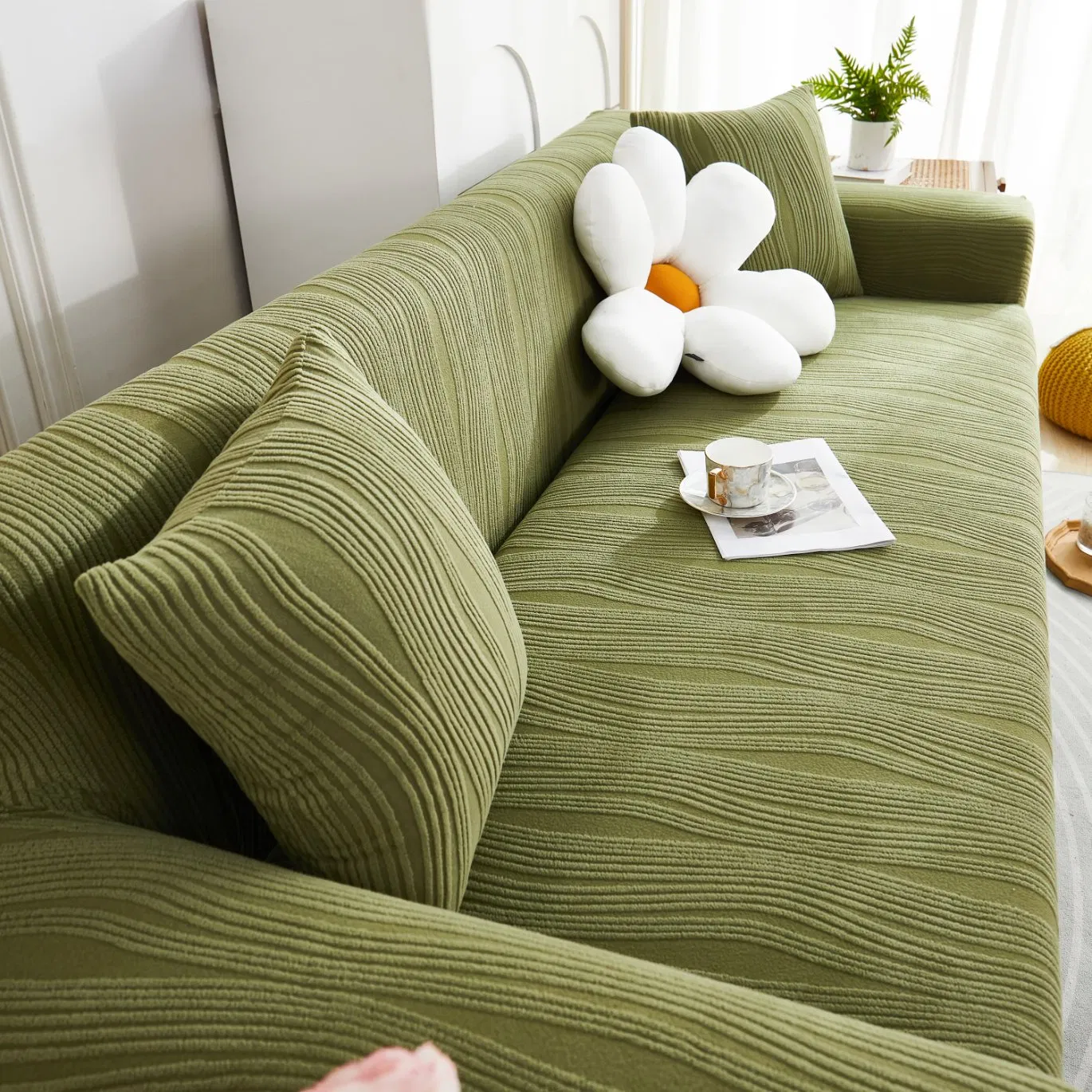 Popular Jacquard Velvet All Season Universal Dustproof All Inclusive Integrated Anti Cat Scratch Sofa Cover