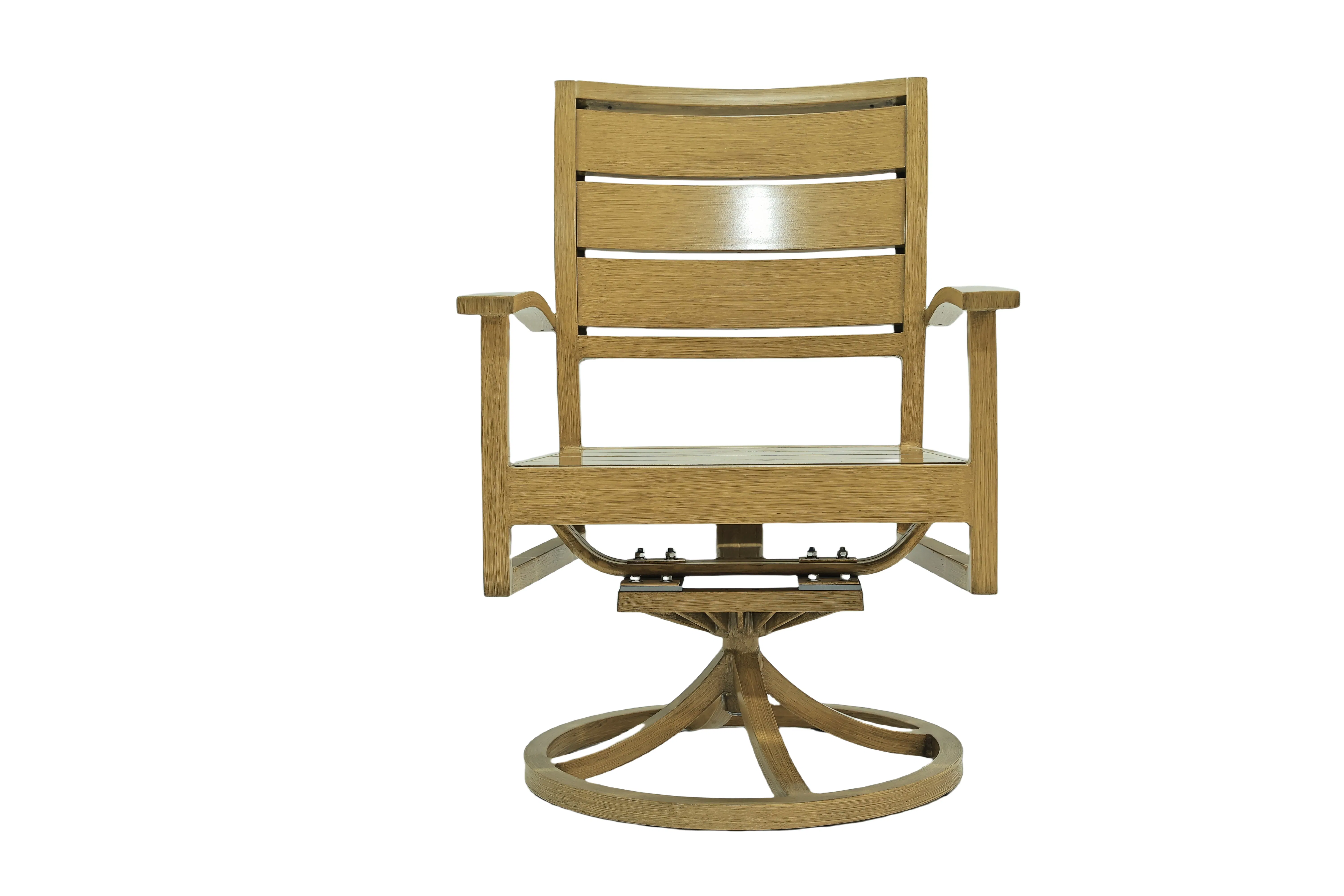 Contemporary Aluminum Outdoor Swivel Arm Chair for Stylish Exteriors