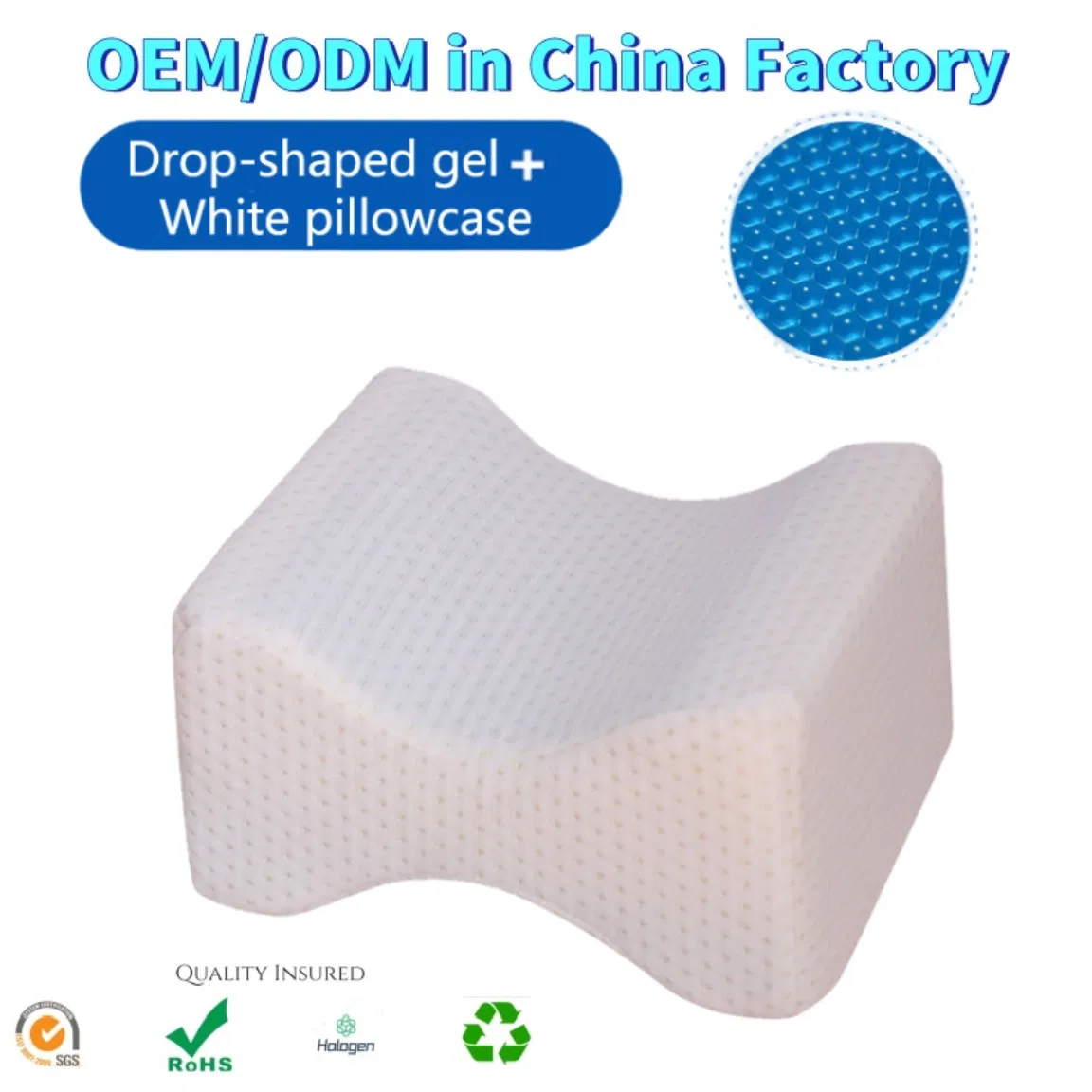 China Custom Logo Side Sleep, Knee Collision Prevention, Pregnancy Support, Gray Wedge-Shaped Contour Leg Straps, Leg Pillows