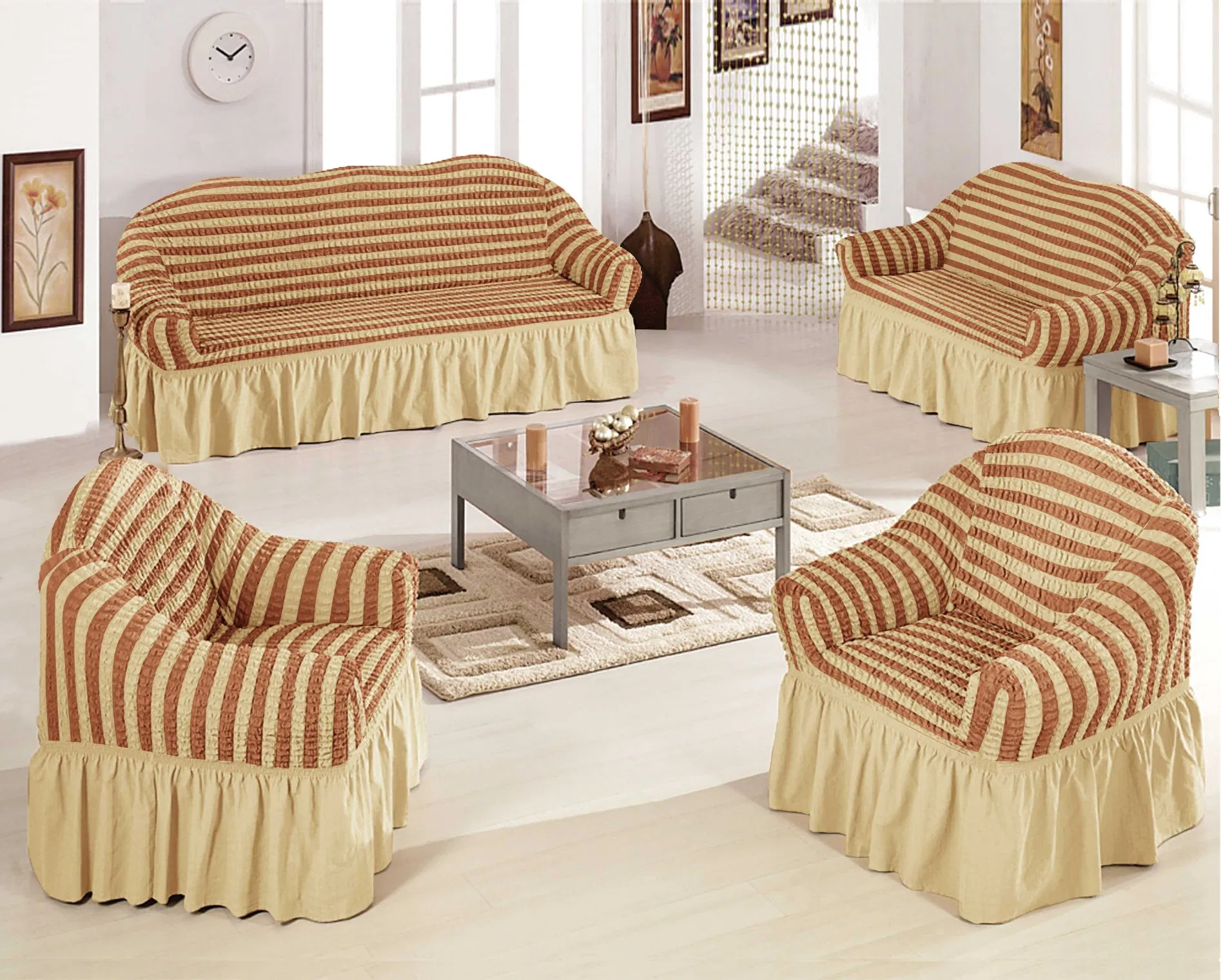 Wholesale Cheap 3 Seat Jacquard Elastic Stretch Sofa Cover