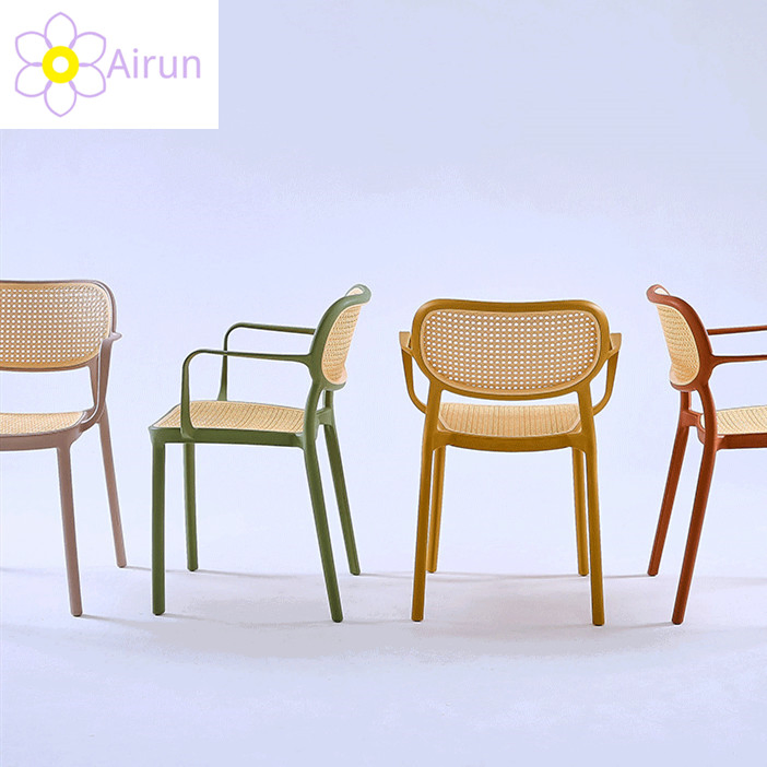 New Design Comfortable Stackable Yellow Plastic Dining Armchair