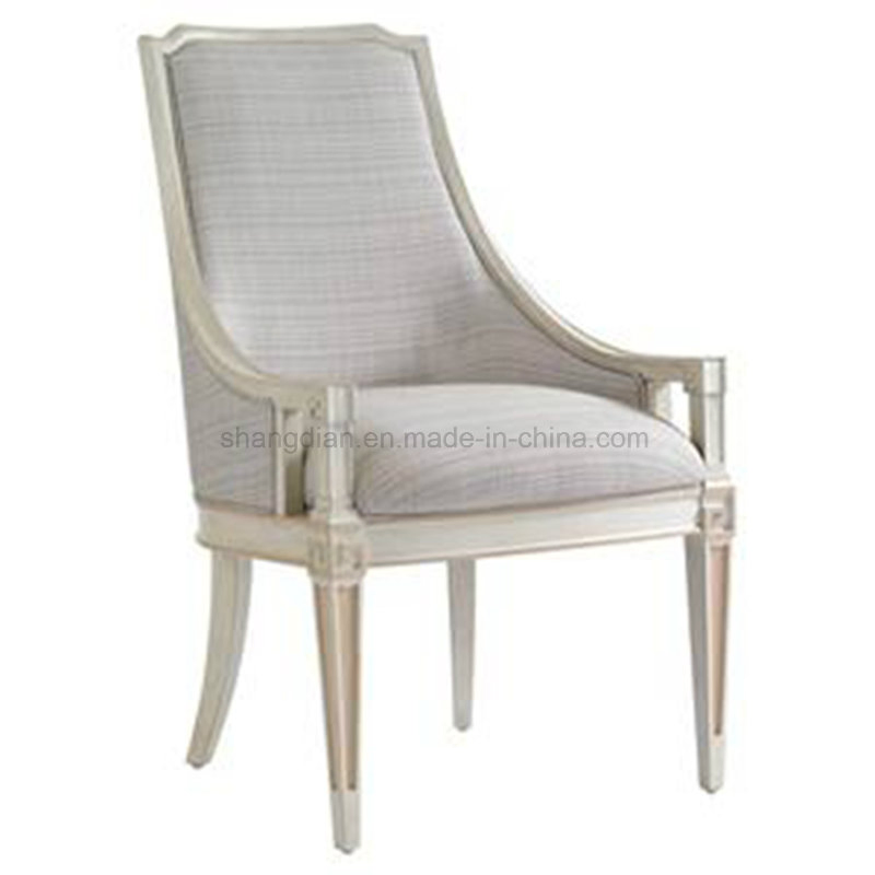 Fabric Upholstery Oak Solid Wood Arm Chair (SC-04)