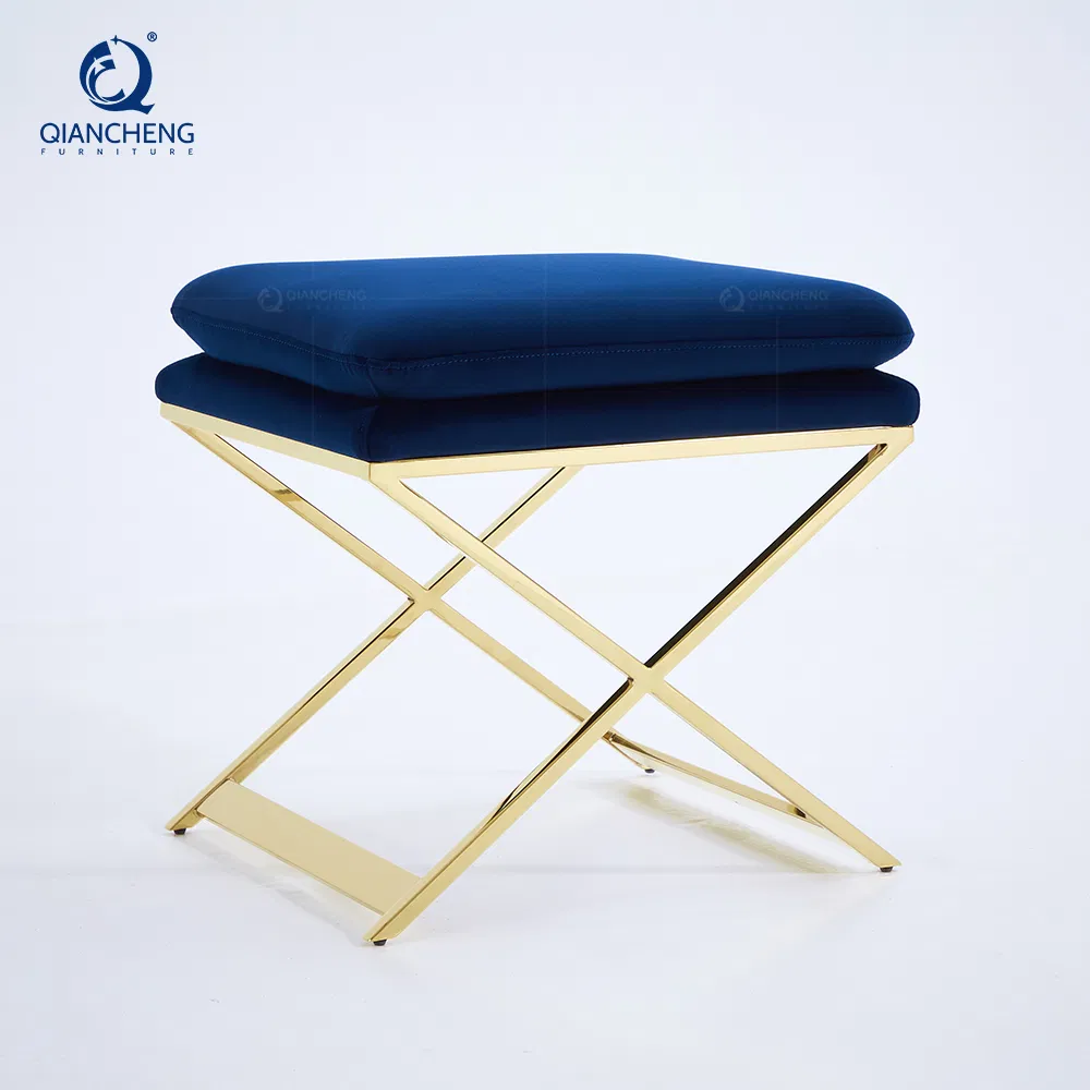 Modern Velvet Upholstered Design Pouf Furniture Tuffled Italian Bench Ottoman