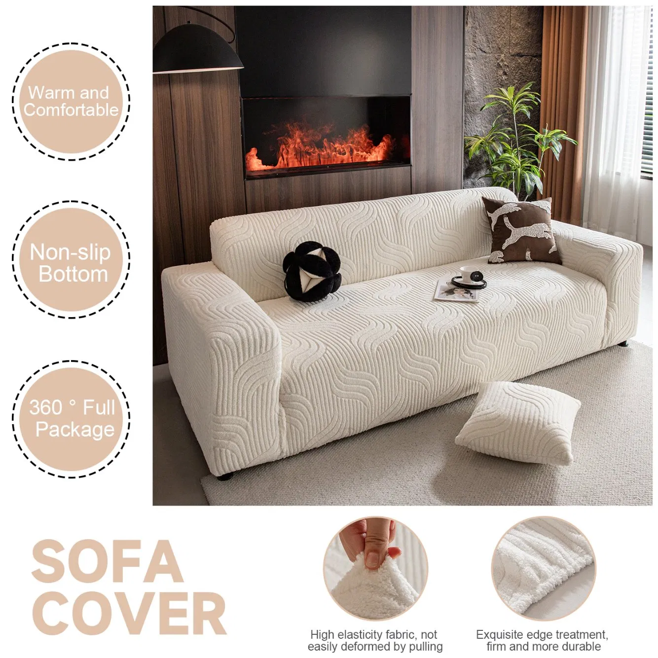 Trendy Elastic Sofa Cover: Stylish, Dustproof Protection for Your Furniture