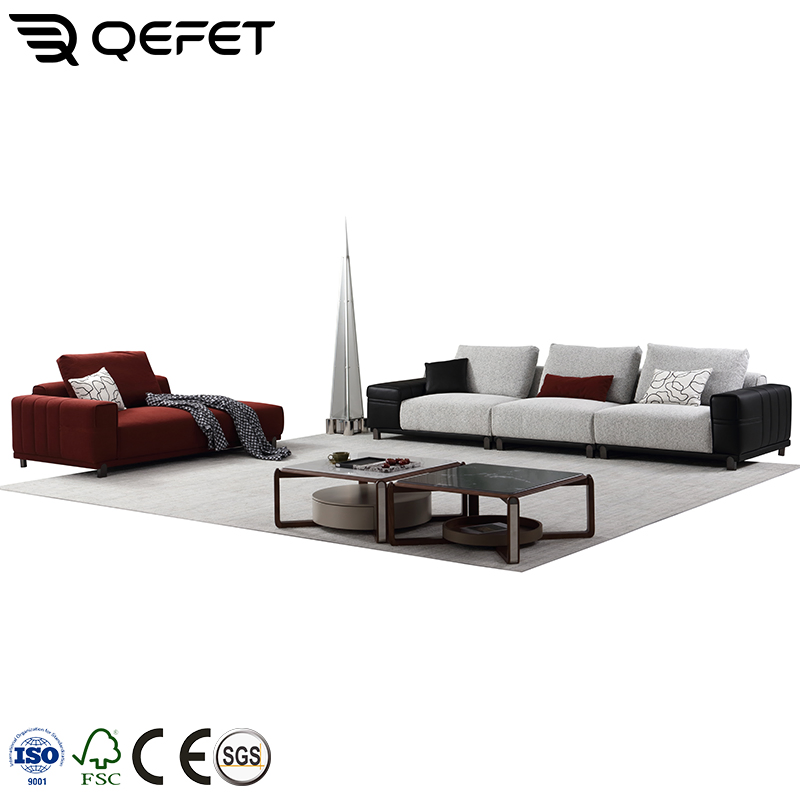 Traditional Carved Fabric and Leather Floral Upholstered Loveseat with Rolled Arms Elegant Living Room Sofa