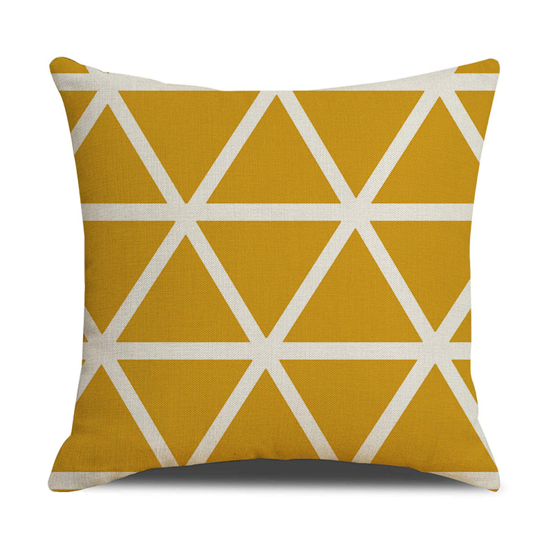 Geometric Pillow Cover Simple Plaid Sofa Printed Cushion Headboard Pillow Cover