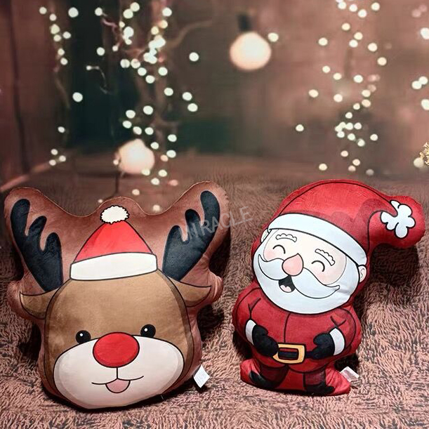 New Design Santa Claus Printing Pillow Cover Custom Decoration Christmas Cushion Pillowcase