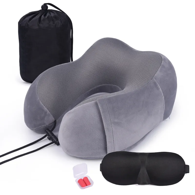 Memory Foam Travel Neck Pillow Set Accessories