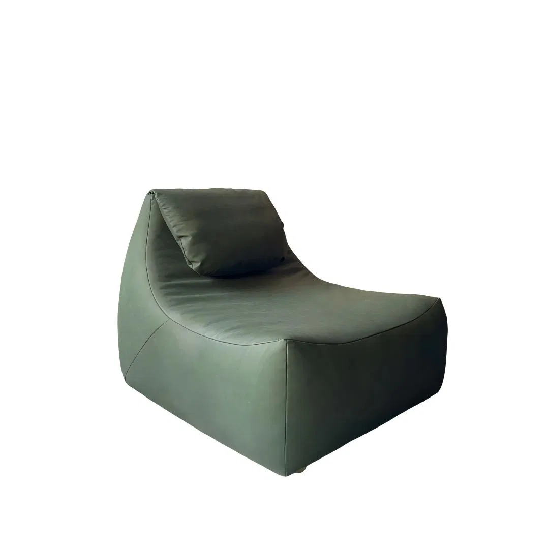 Leather Lazy Sofa Chair Bean Bag Chair Single Rest Recliner