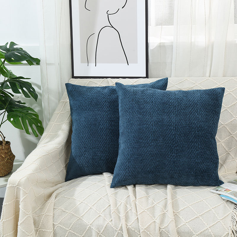 Langyu Fresh and Elegant Style Seat Chenille Lumbar Support Solid Color and Wear-Resistant Cushion or Throw Pillow for Office Car Sofa and Home Use